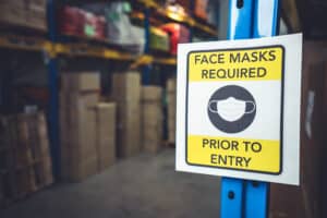 Face mask required sign.