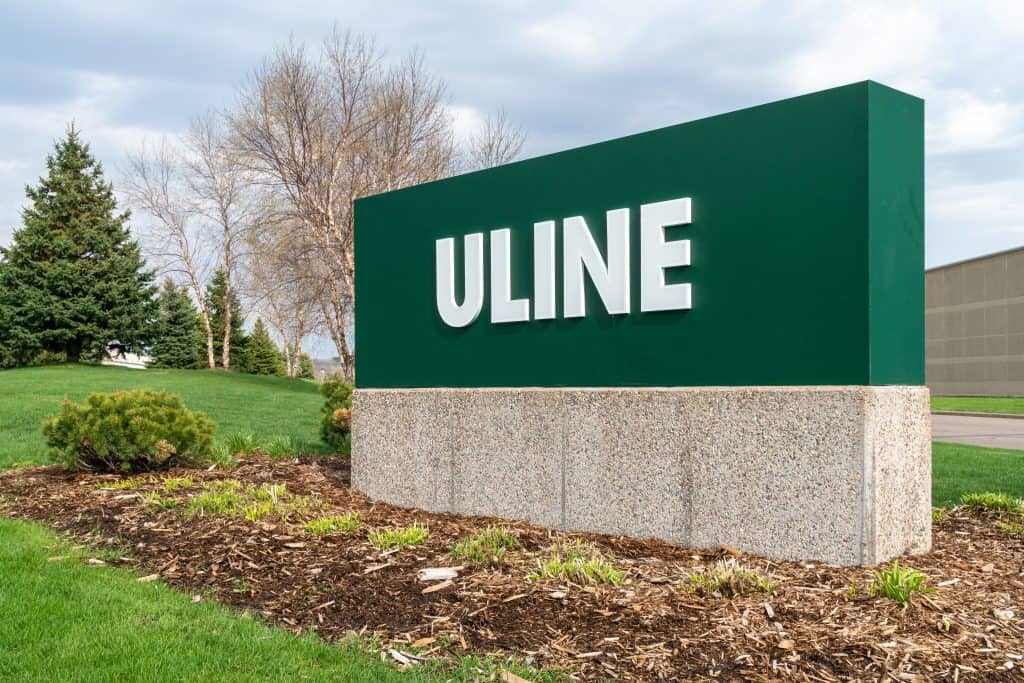 Uline warehouse sign post