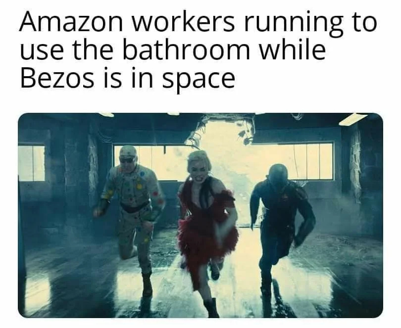 Amazon workers taking advantage of Lord Bezos meme